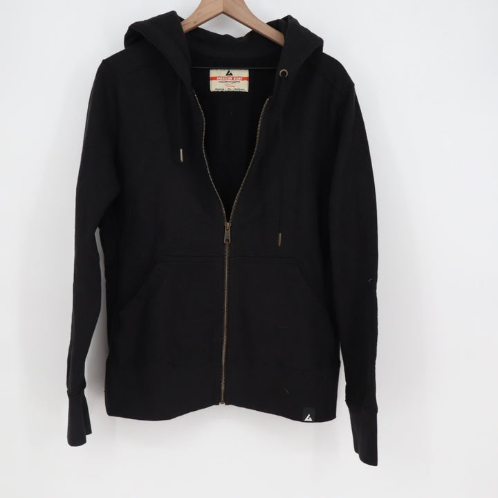 American Giant Hoodie Womens XL Black Full Zip Cotton Everyday Wear Sherpa Lined