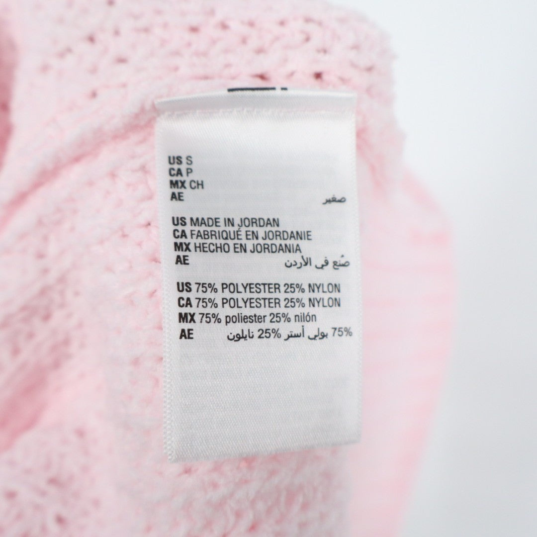 State of Day Intimates Crop Pajama Top Womens S Baby Pink Waffle Knit Sleepwear