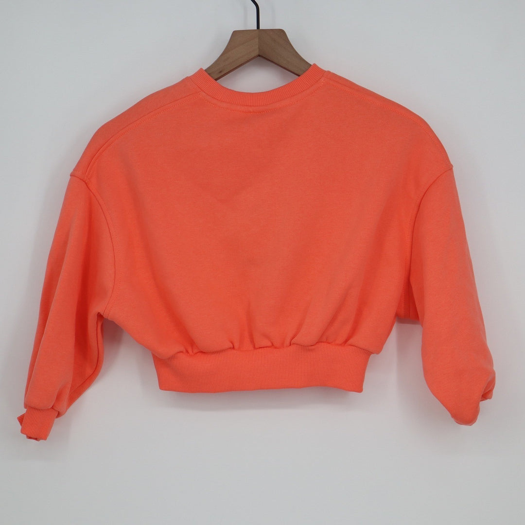 Nike Kids Girls Cropped Crewneck Sweatshirt Orange XS