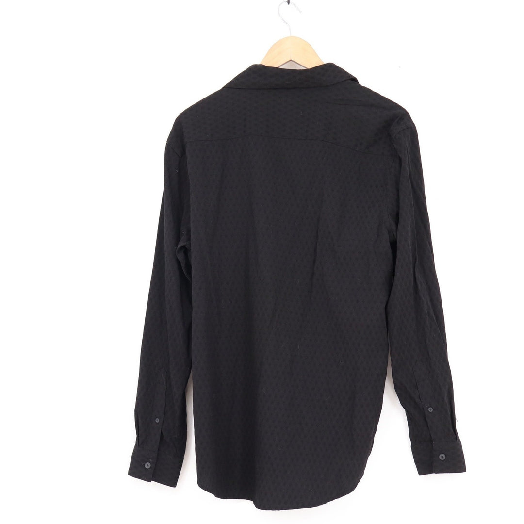 Zara Man Black Diamond Textured Regular Fit Long Sleeve Button Down Shirt Size M
