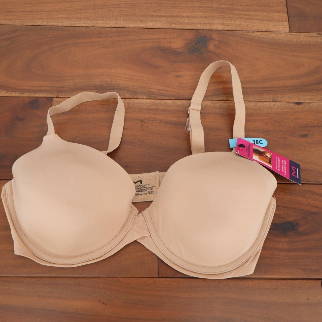 Maidenform One Fab Fit Everyday Modern Demi Bra Womens 38C Paris Nude Underwire
