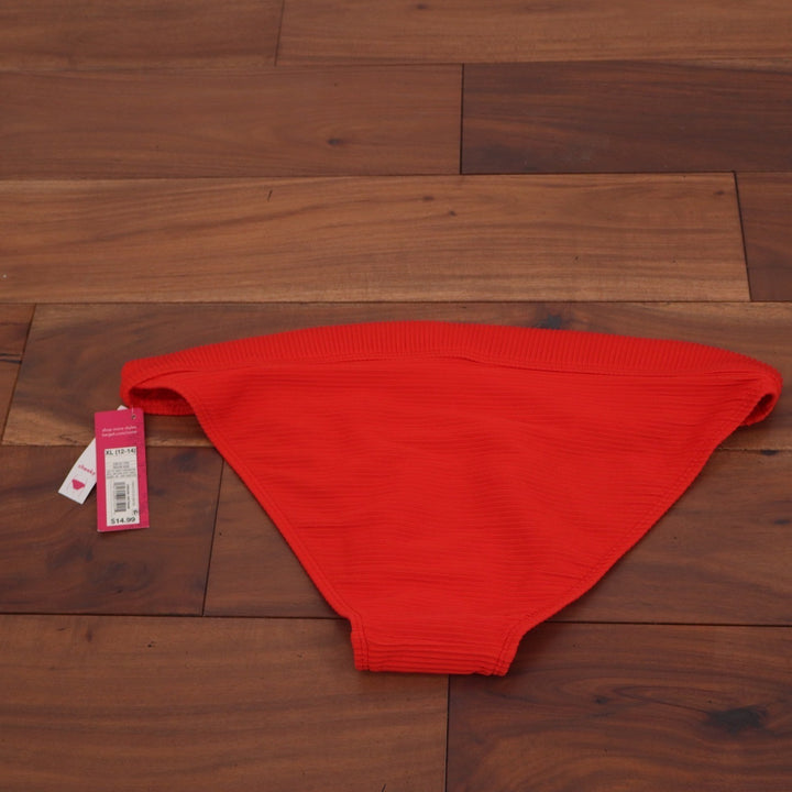 Xhilaration Red Ribbed Cheeky Bikini Bottom XL New