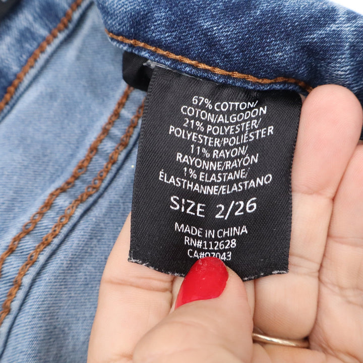 Tahari Kelly Classic Skinny Jeans Medium Wash Blue Denim Size 2/26 Stretch