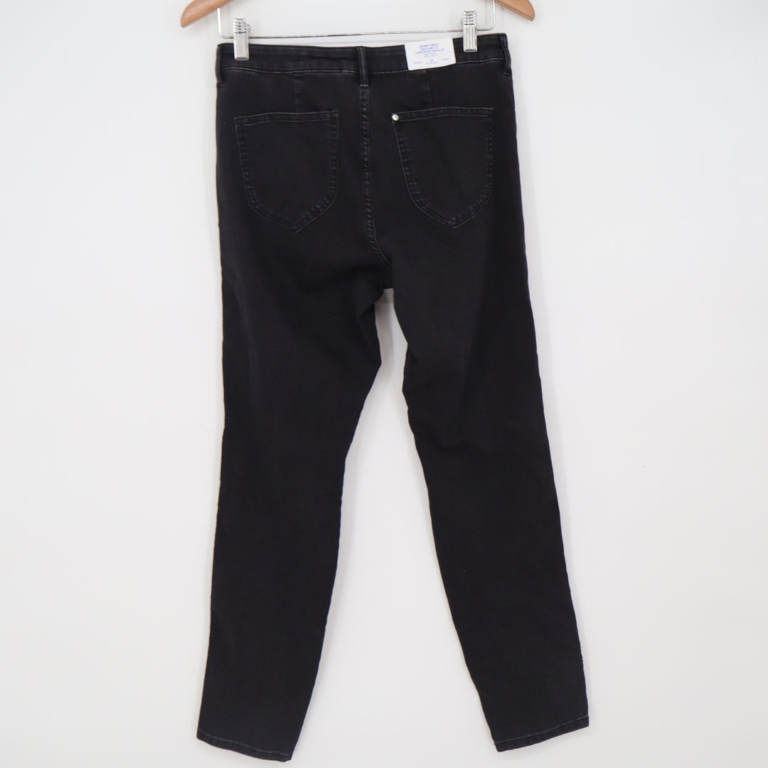 H&M Jeans Women 29 Skinny Ankle High Waist Black Stretch Denim Excellent
