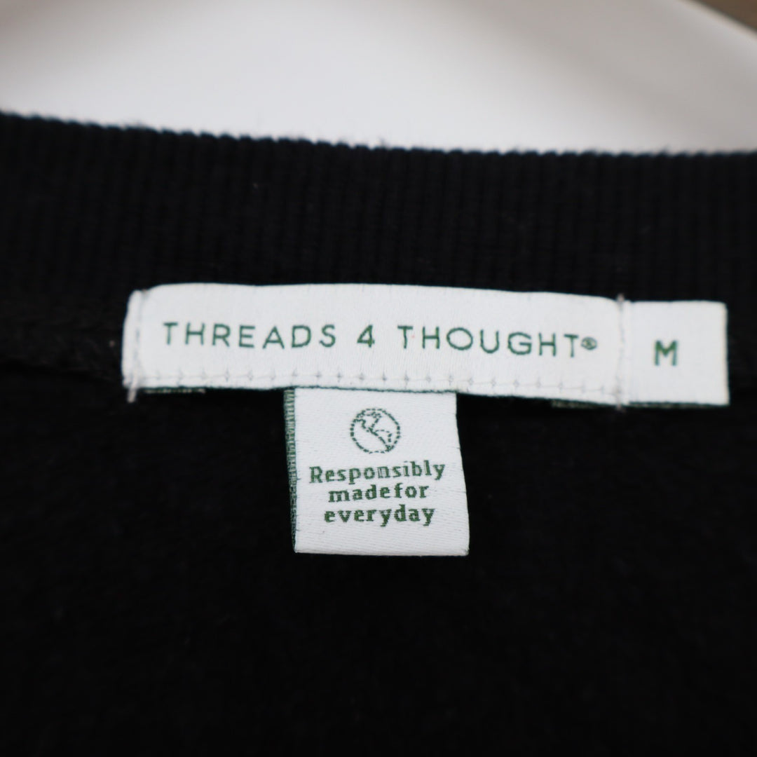 Threads 4 Thoughts Sweatshirt Womens Medium Black Stretch Long Sleeve Crew Neck