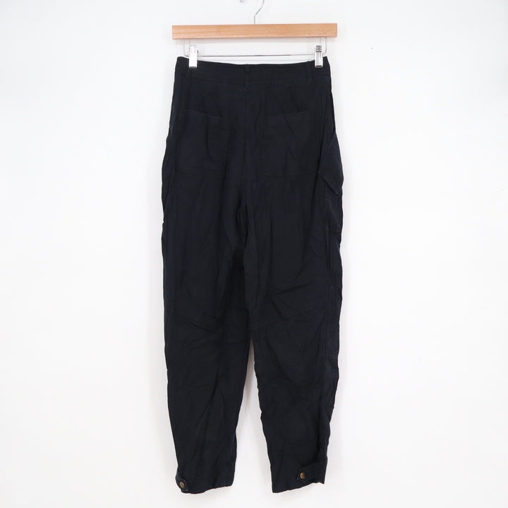 Express Black Super High Rise Lyocell Cargo Tapered Pants Size 0 Utility Pants