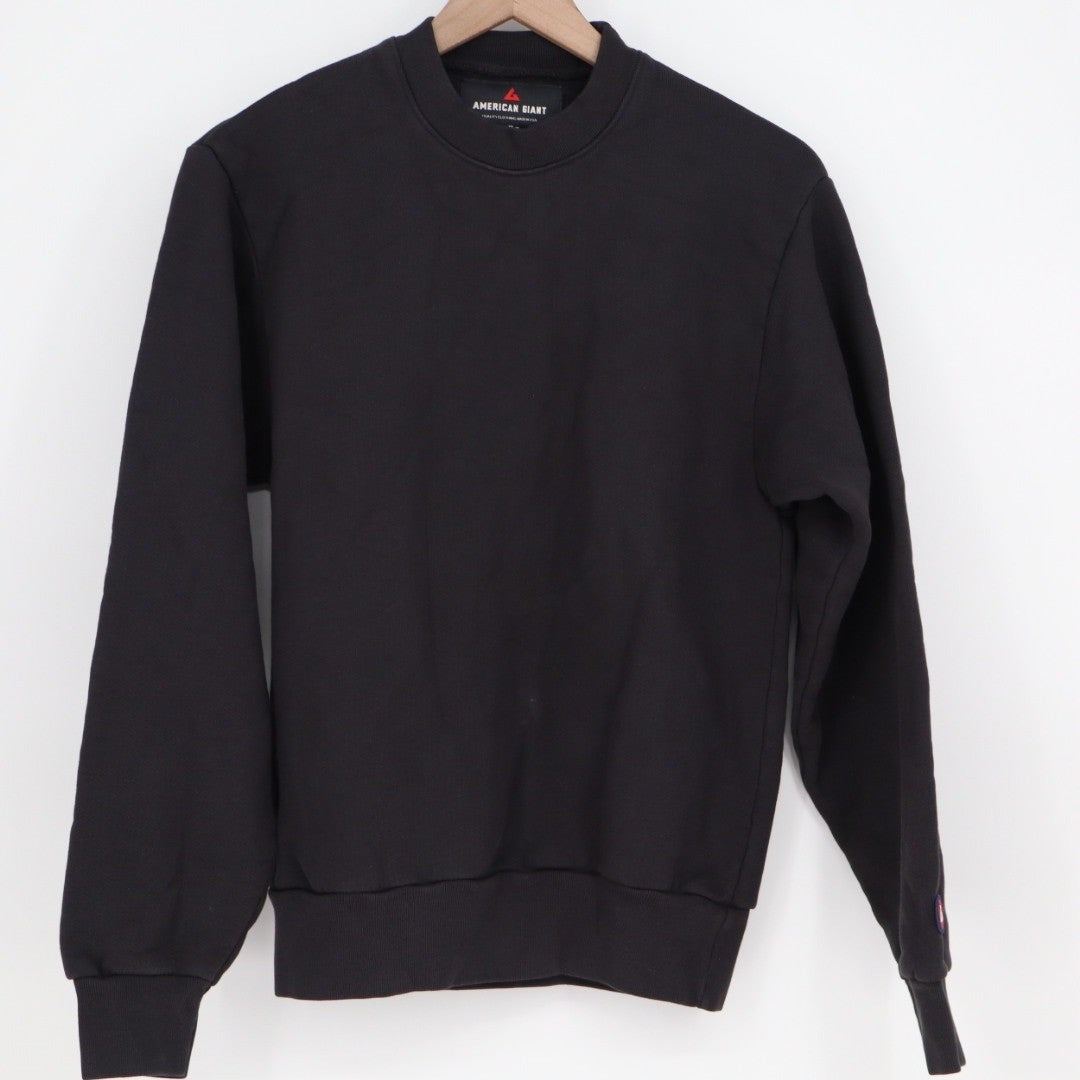 American Giant Crewneck Sweatshirt Black XS Made in USA Basic Essential