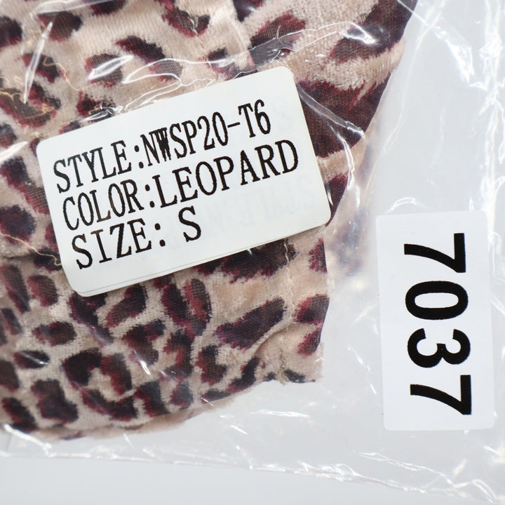 Naked Wardrobe Leopard Print Long Sleeve Crop Top Small Square Neck