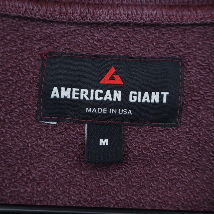 American Giant Burgundy Red Short Sleeve Sweatshirt Crewneck Tee Made in USA M
