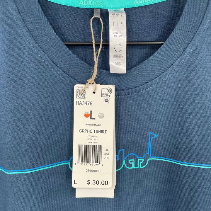 Adidas Womens Golf Graphic T-shirt Crew Navy L