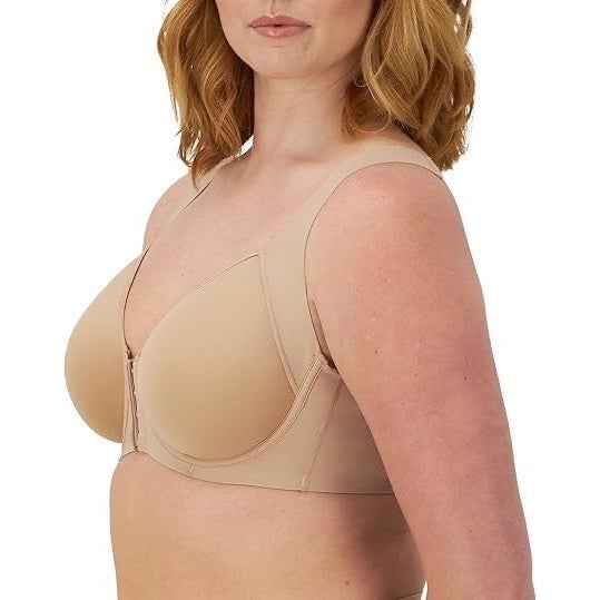 Bali One Smooth U Posture Boost Bra Womens 38C Beige Stretch Padded Underwire