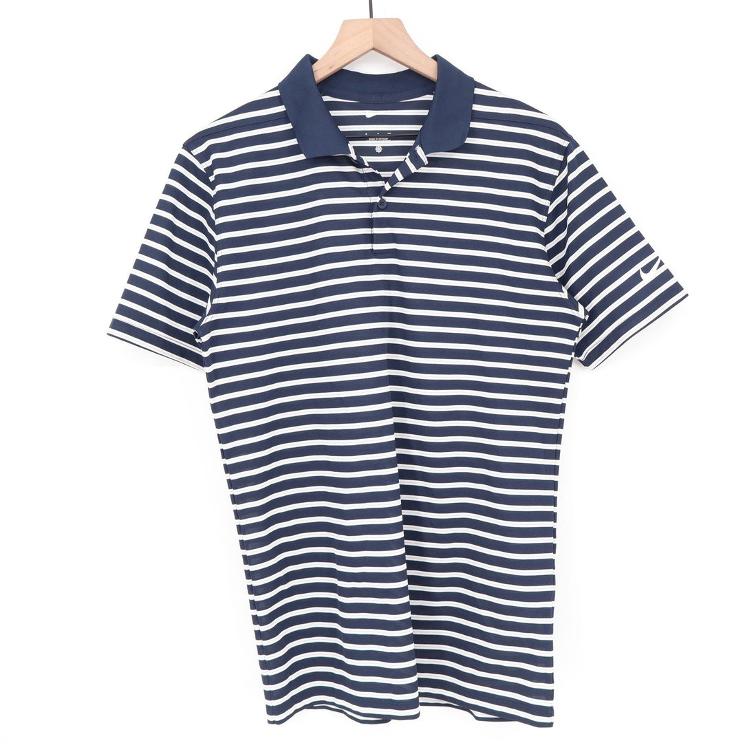 Nike Golf Mens Dri-FIT Striped Polo Shirt Navy Blue White DH0835-451 Small NWT