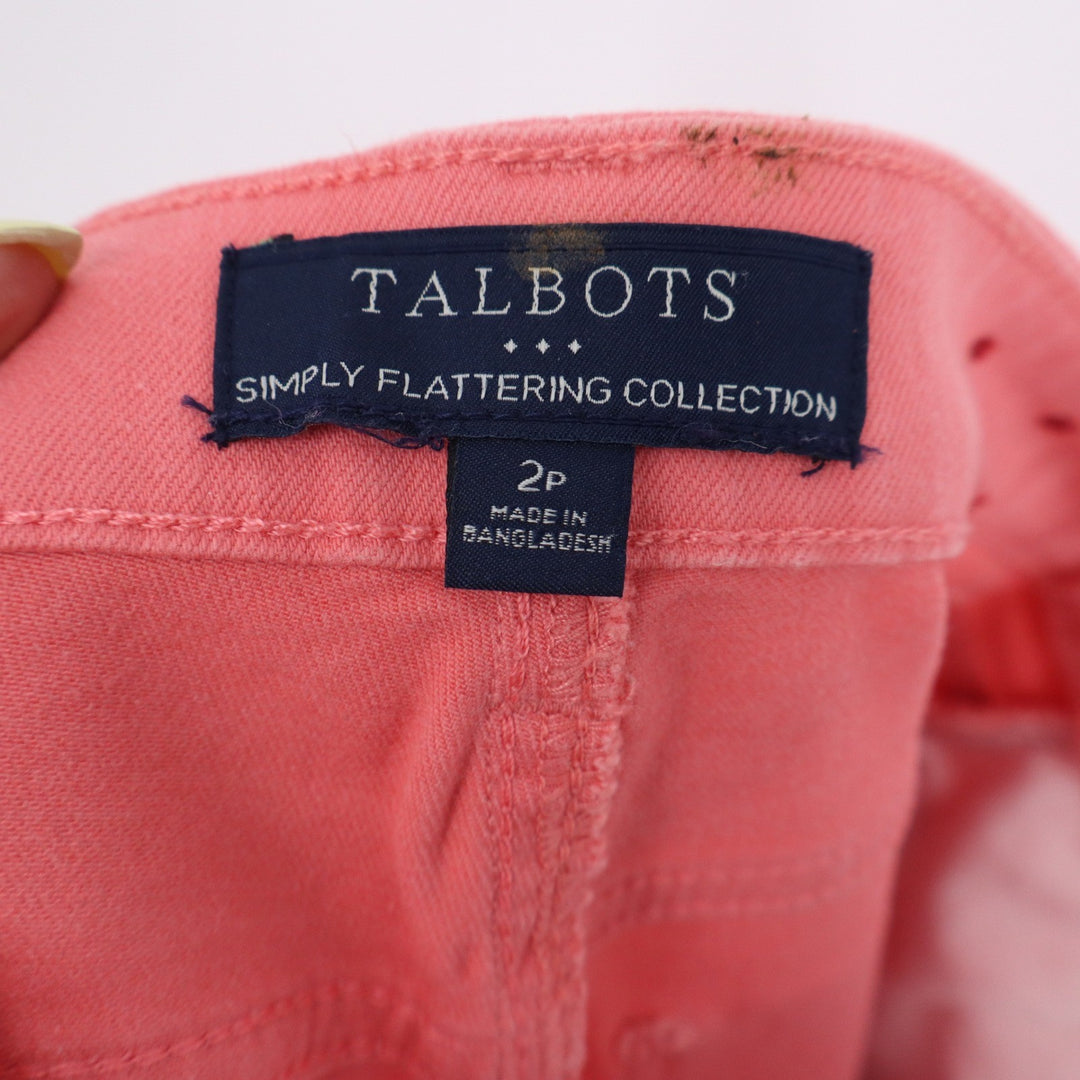 Talbots Simply Flattering Collection Coral Pink Slim Pants Womens 2P