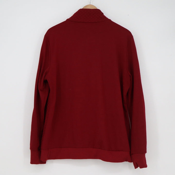 BTFBM Mens XL Burgundy Red Quilted Quarter Zip Pullover Sweatshirt Mock Neck