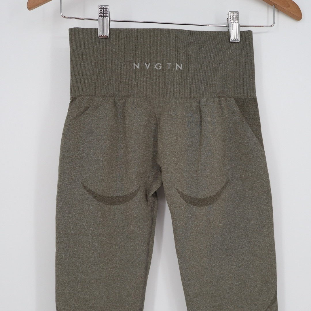 NVGTN Seamless Contour Leggings Womens Small Olive Stretch High Waist Skinny Leg