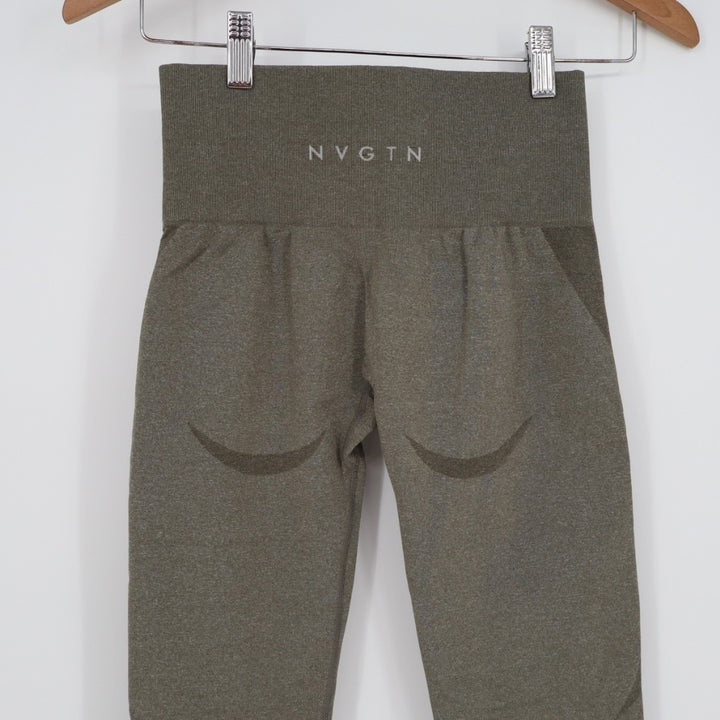NVGTN Seamless Contour Leggings Womens Small Olive Stretch High Waist Skinny Leg