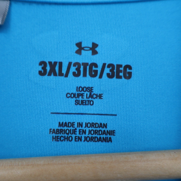 Under Armour The Performance Polo Shirt Mens 3XL Aqua Blue Stretch Short Sleeve