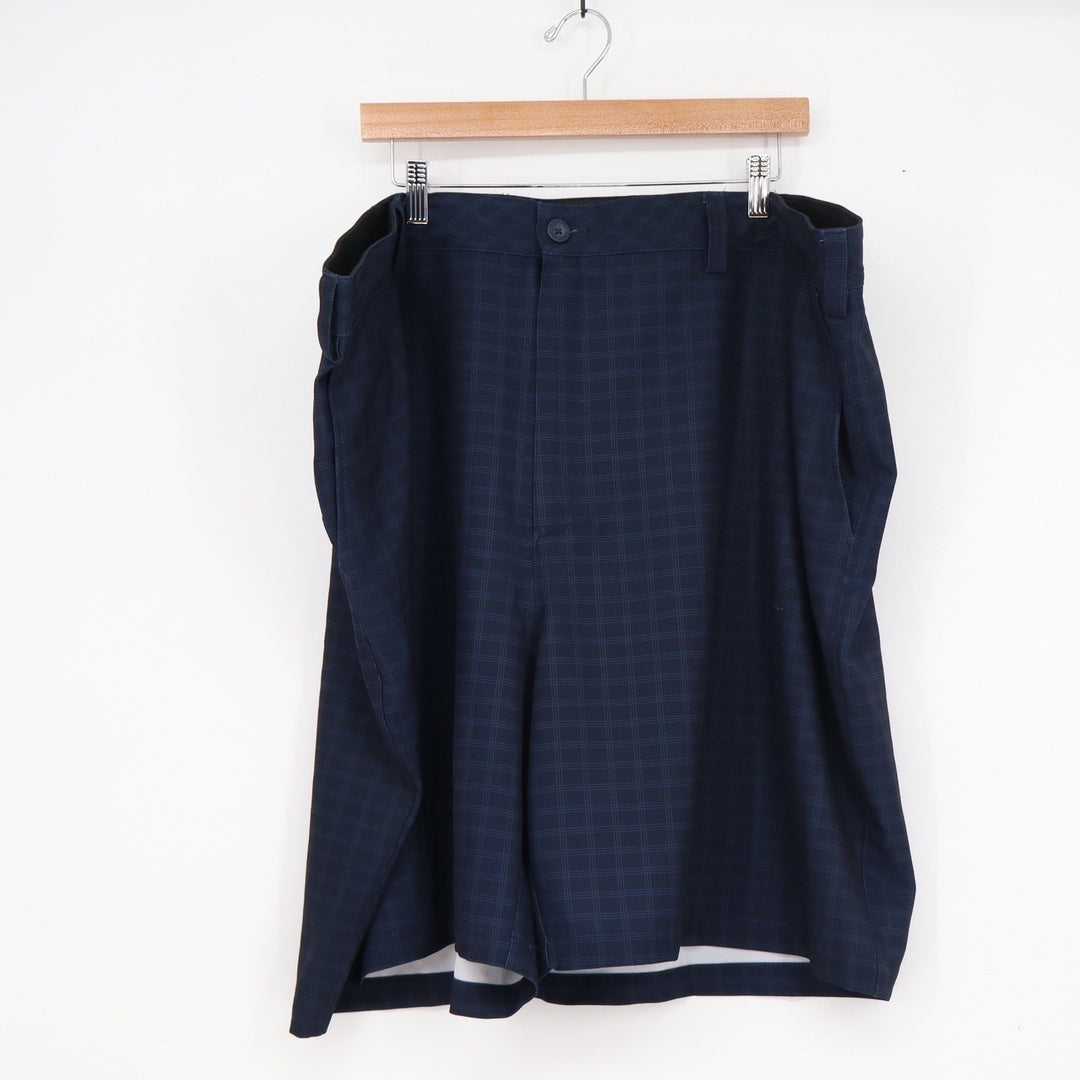 Reebok Golf Mens Navy Blue Plaid Performance Shorts Size 52 Stretch LEDB0870