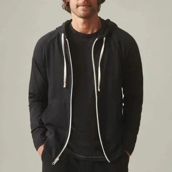 American Giant Black Full Zip Hoodie Made in USA Medium Mens Womens Casual