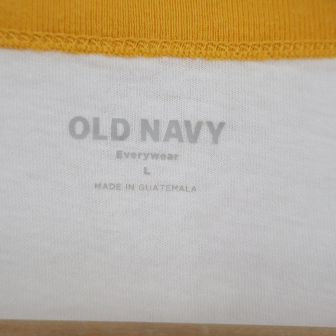 Old Navy California Sun Ringer Tee Cream Yellow Graphic T-Shirt Large