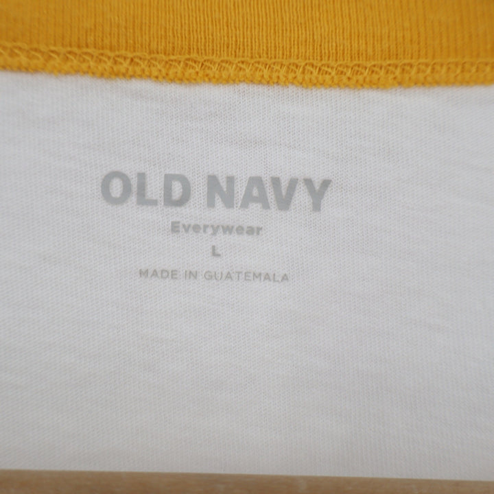 Old Navy California Sun Ringer Tee Cream Yellow Graphic T-Shirt Large