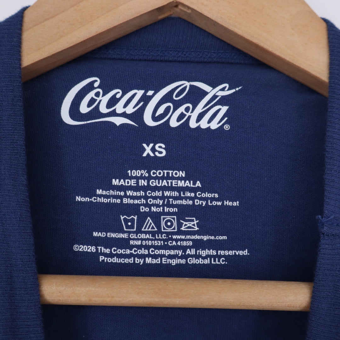 Coca-Cola T-Shirt Unisex XS Mad Engine Navy Blue Graphic Logo Americana