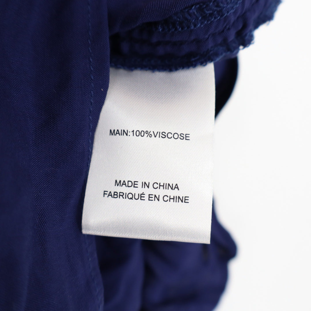 Finders Navy Blue Ruched High Low Mini Skirt Size S 100% Viscose
