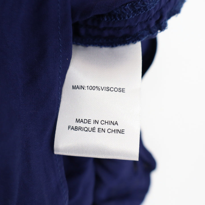 Finders Navy Blue Ruched High Low Mini Skirt Size S 100% Viscose