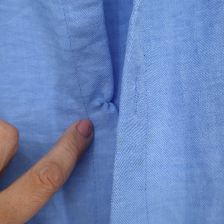 Manfinity Mens Sky Blue Long Sleeve Button Down Slub Texture Shirt Size M