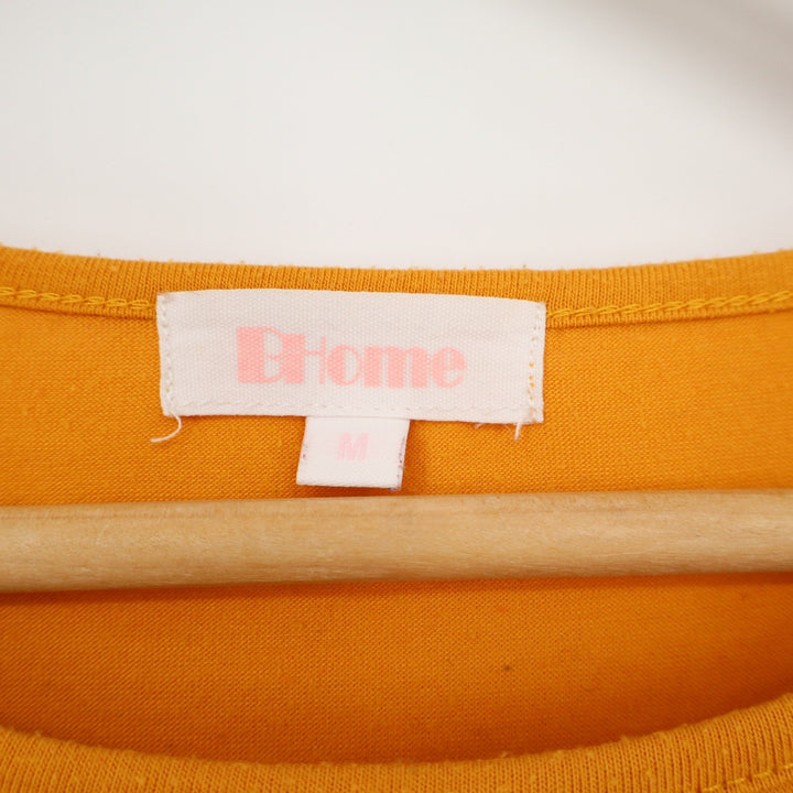BHome Maternity Mustard Yellow Ruched Side Ruffle Cap Sleeve Top Medium