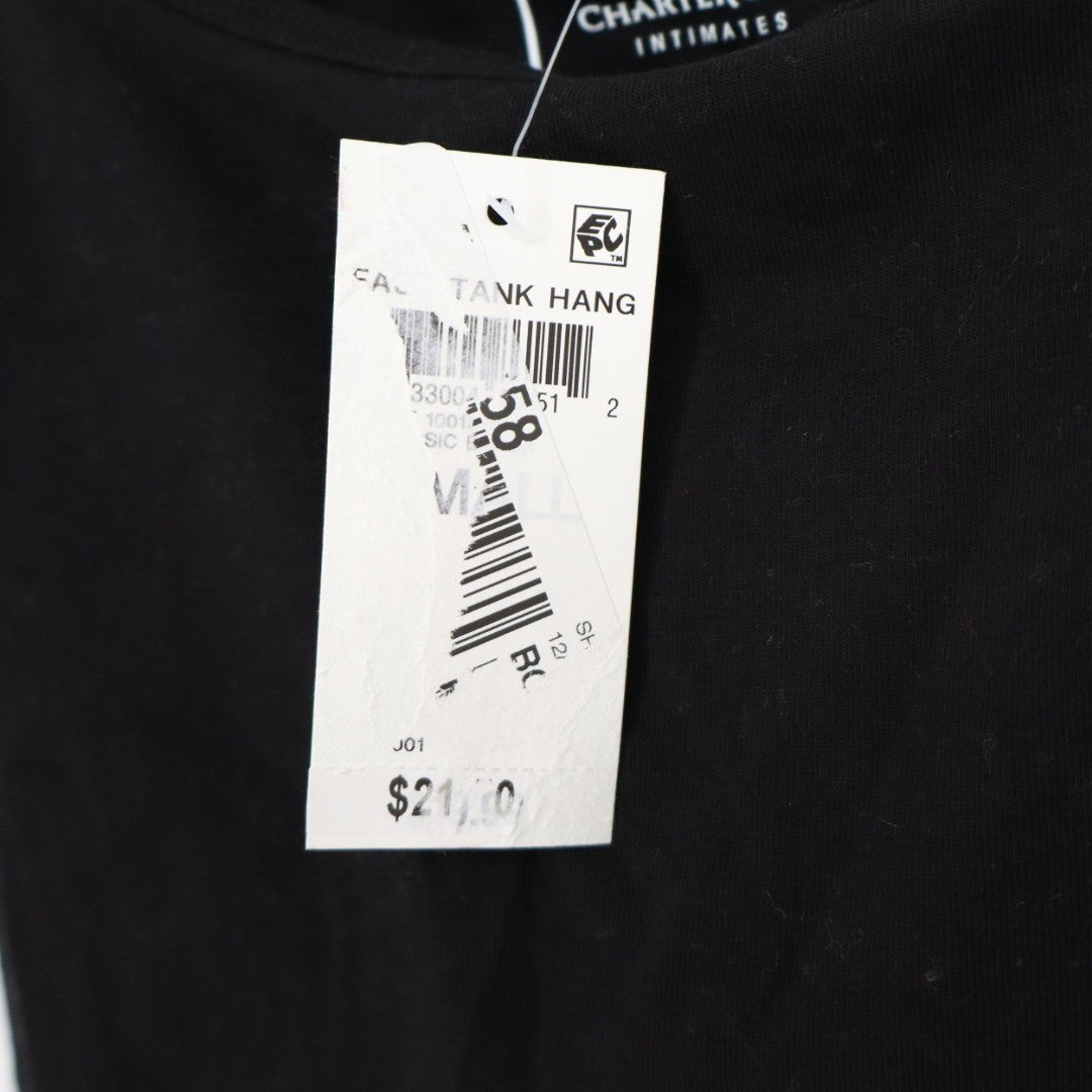 Charter Club Intimates Cami Top Womens S Black Cotton Stretch Spaghetti Strap