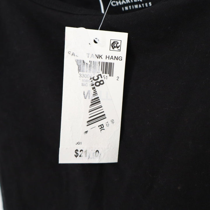 Charter Club Intimates Cami Top Womens S Black Cotton Stretch Spaghetti Strap