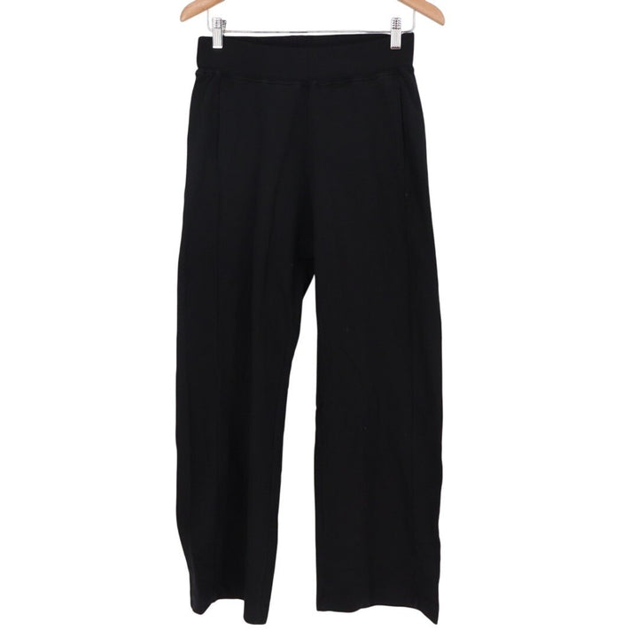 American Giant Ponte Straight Pants Womens Small Black Logo Cotton Relaxed Fit