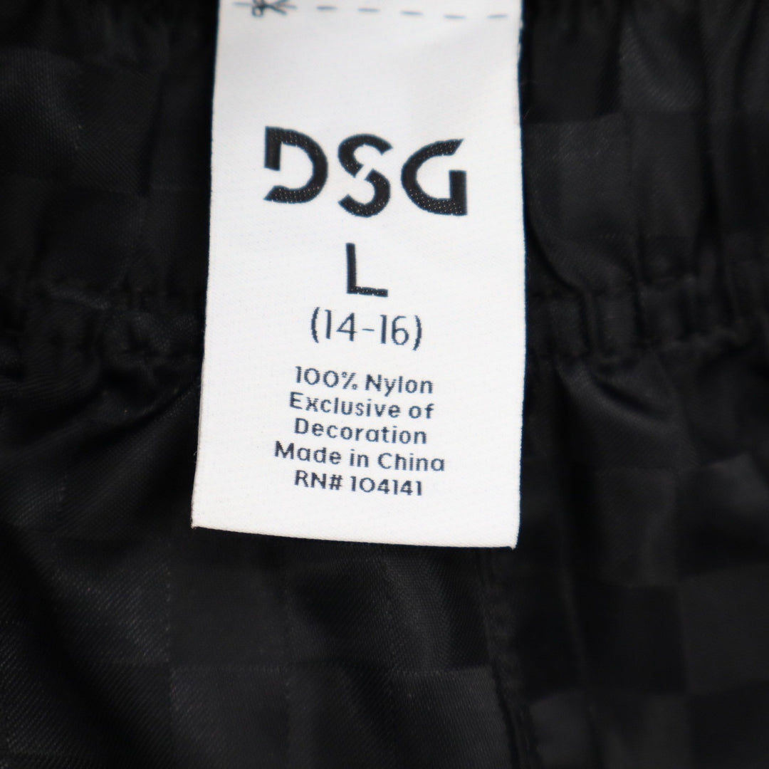 DSG Boys Black Checkered Woven Soccer Shorts Size L 14-16