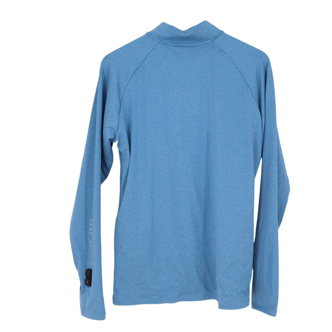 Polar Seal Heated Shirt Womens XL Alpine Blue 1/4 Zip Raglan Thumb Hole Sleeve