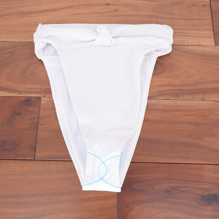 ASOS DESIGN White Tie Front High Leg Bikini Bottoms Swimsuit Size 4