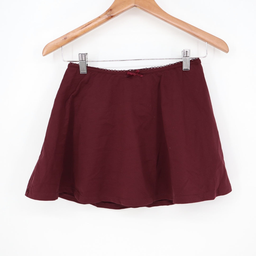 Wild Fable Seamless Mini Skort Womens Small Burgundy Stretch Nylon Lace Trim