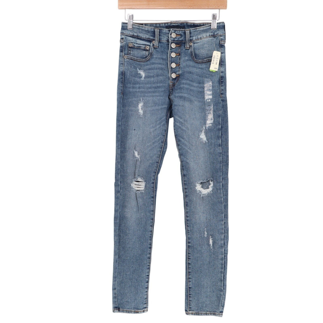 Aéropostale Jegging Jeans Womens 4R Blue Cotton Stretch Distressed High Rise