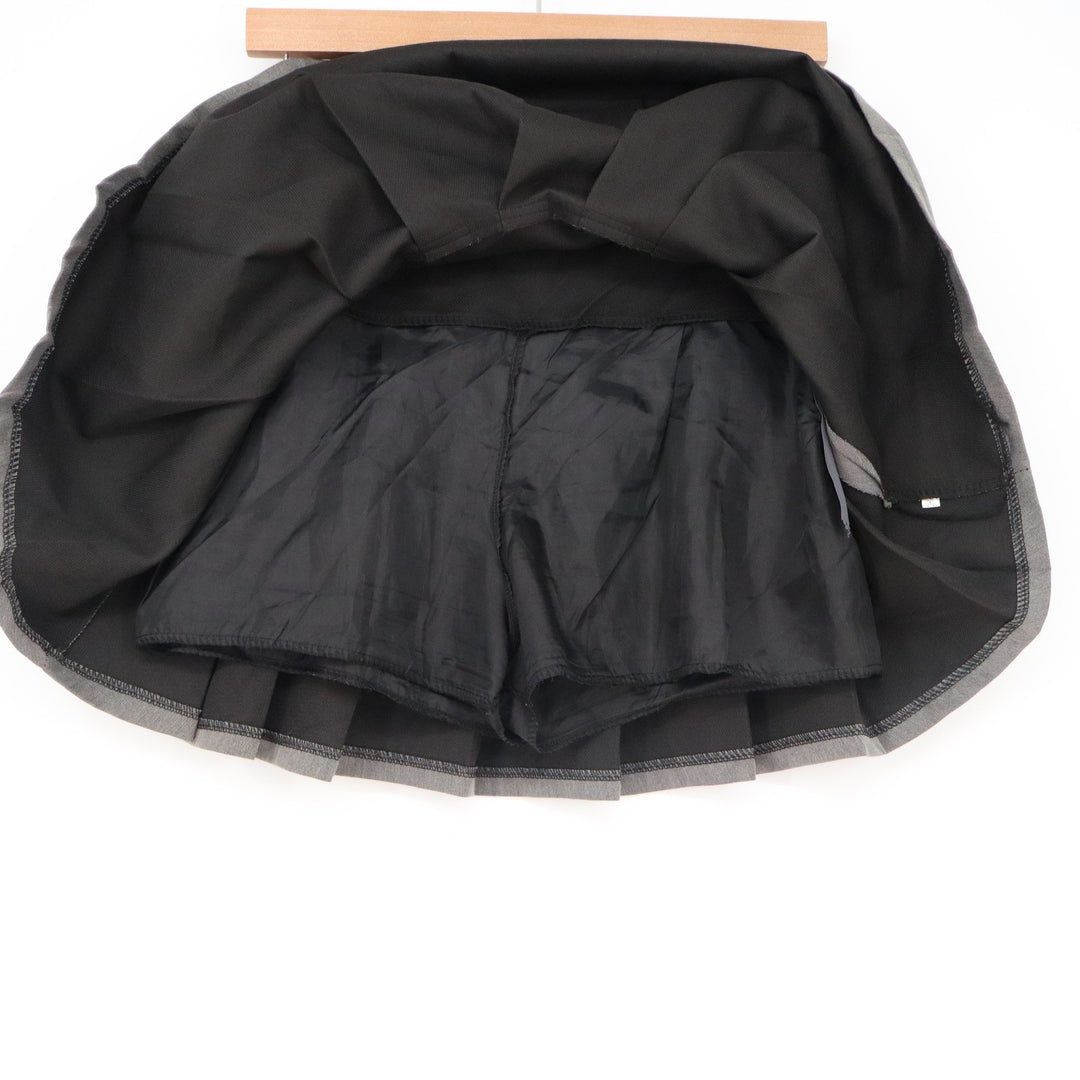 Gray Pleated Tennis Mini Skort with Built-in Shorts Size M Charcoal Preppy Skirt
