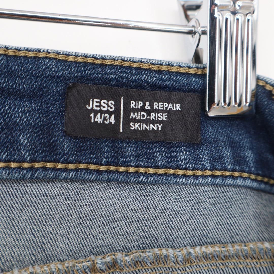 Buffalo Jeans Womens 14 Jess Rip & Repair Blue Distressed Skinny Excellent
