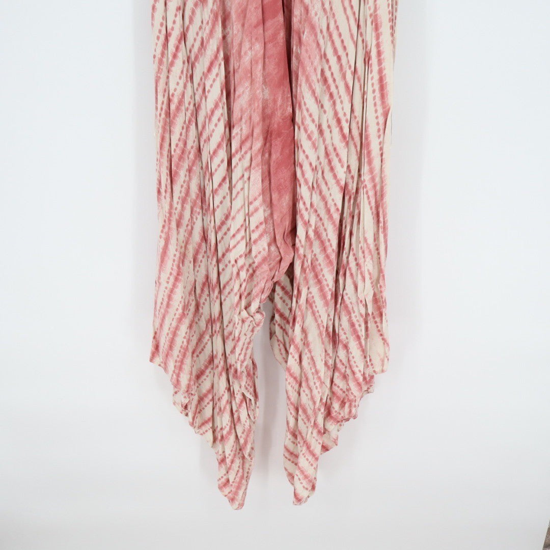 Design Lab Tie Dye Jumpsuit Wide Leg Harem Style Pink Cream M