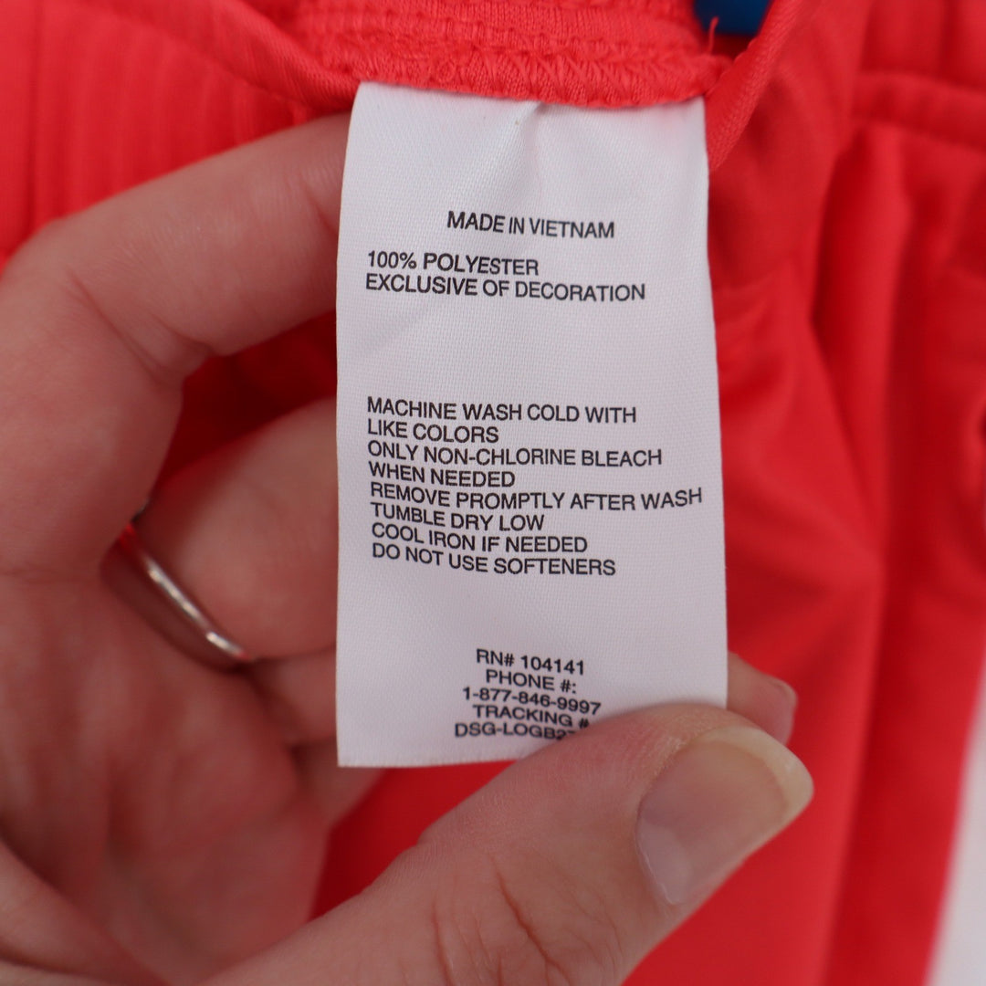 DSG Boys All Sport Shorts Cabana Coral White Moisture Wicking Size L 14-16 NEW