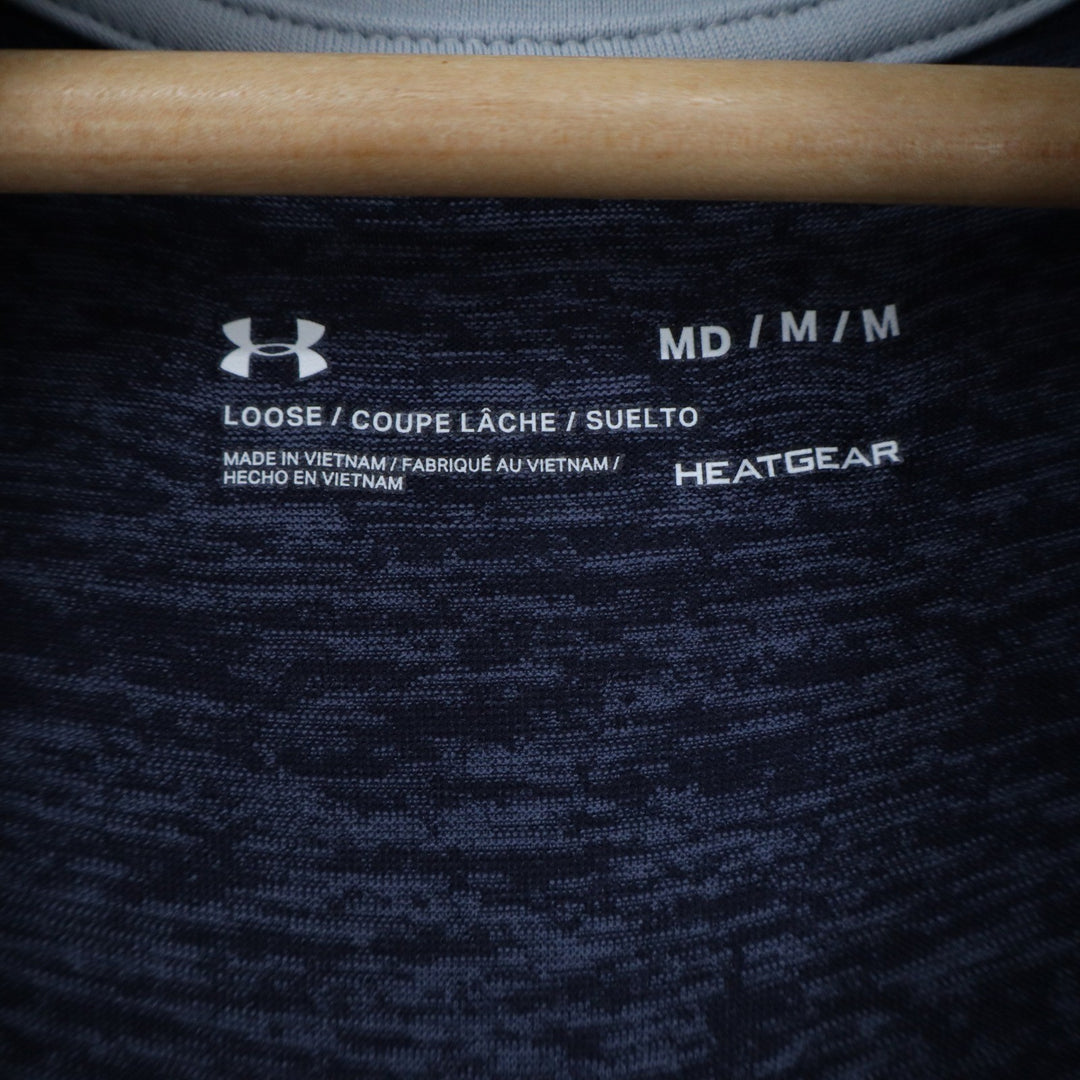 Under Armour Mens HeatGear 2.0 1/4 Zip Pullover Navy Blue Heather MD