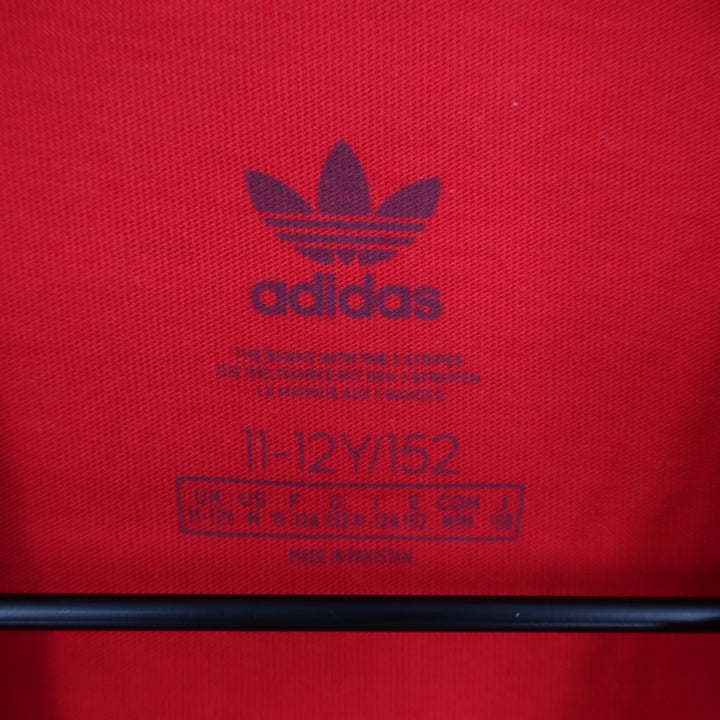 Adidas Originals Youth Red Trefoil Logo Graphic T-Shirt Size M 11-12Y
