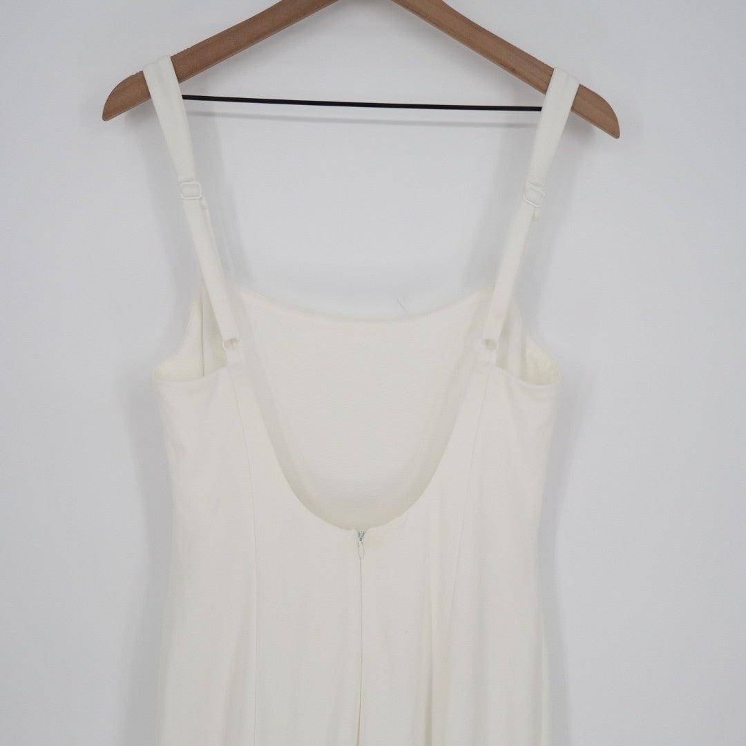 Lulus Safine Maxi Dress Womens Large White Stretch Backless Sleeveless Mermaid