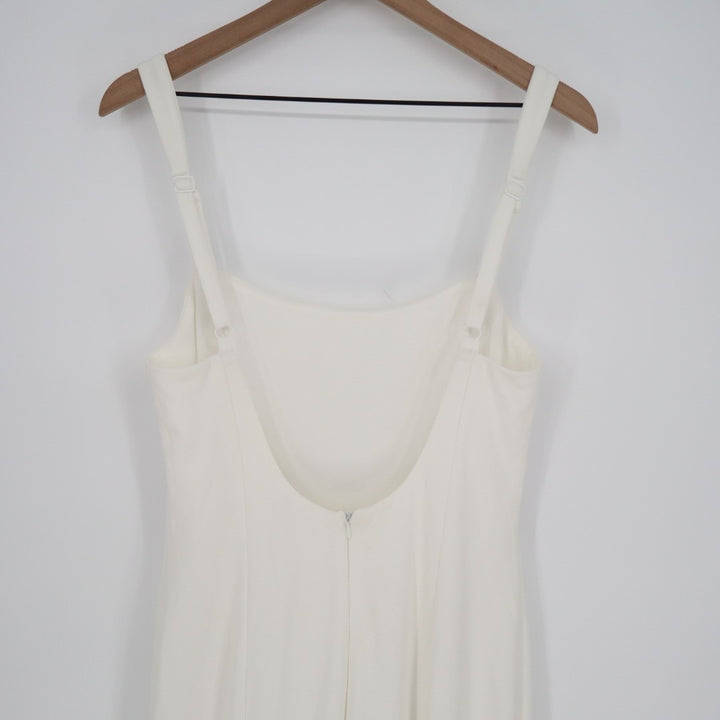 Lulus Safine Maxi Dress Womens Large White Stretch Backless Sleeveless Mermaid