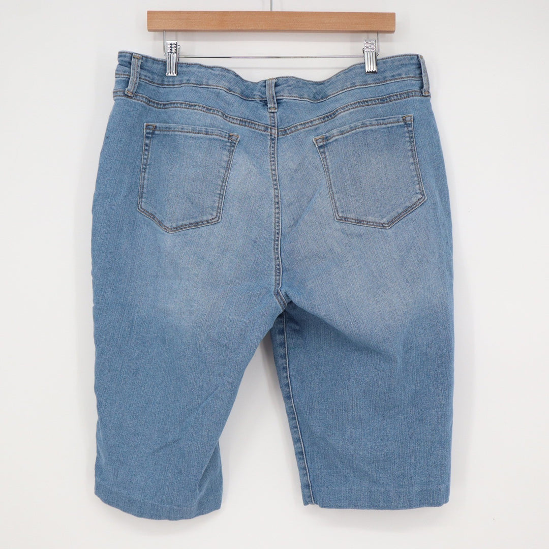 Style & Co Womens Skimmer Denim Shorts Blue Medium Wash Size 18 Bermuda Knee