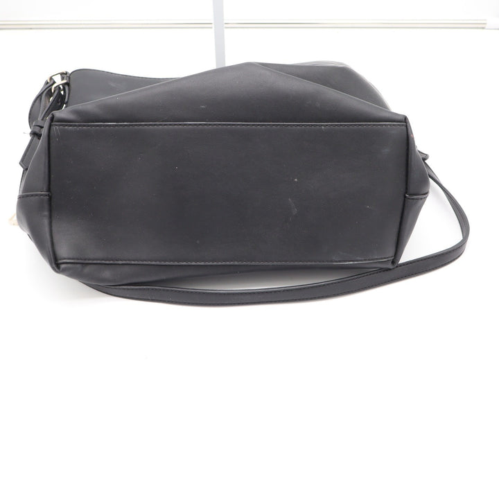 Kelly & Katie Black Faux Leather Hobo Bag Tassel Charm Crossbody
