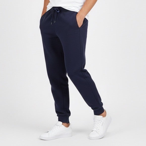 Puma Navy Blue Jogger Sweatpants Embossed Logo Athletic Casual Size L