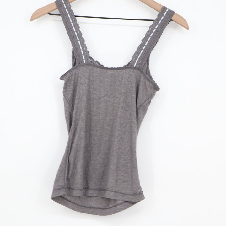 Intimately Free People Only You Tank Top Womens M Heather Grey Wide Strap Ribbed